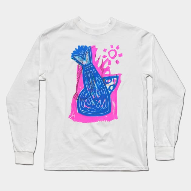 yoga fish Long Sleeve T-Shirt by Angel Rivas